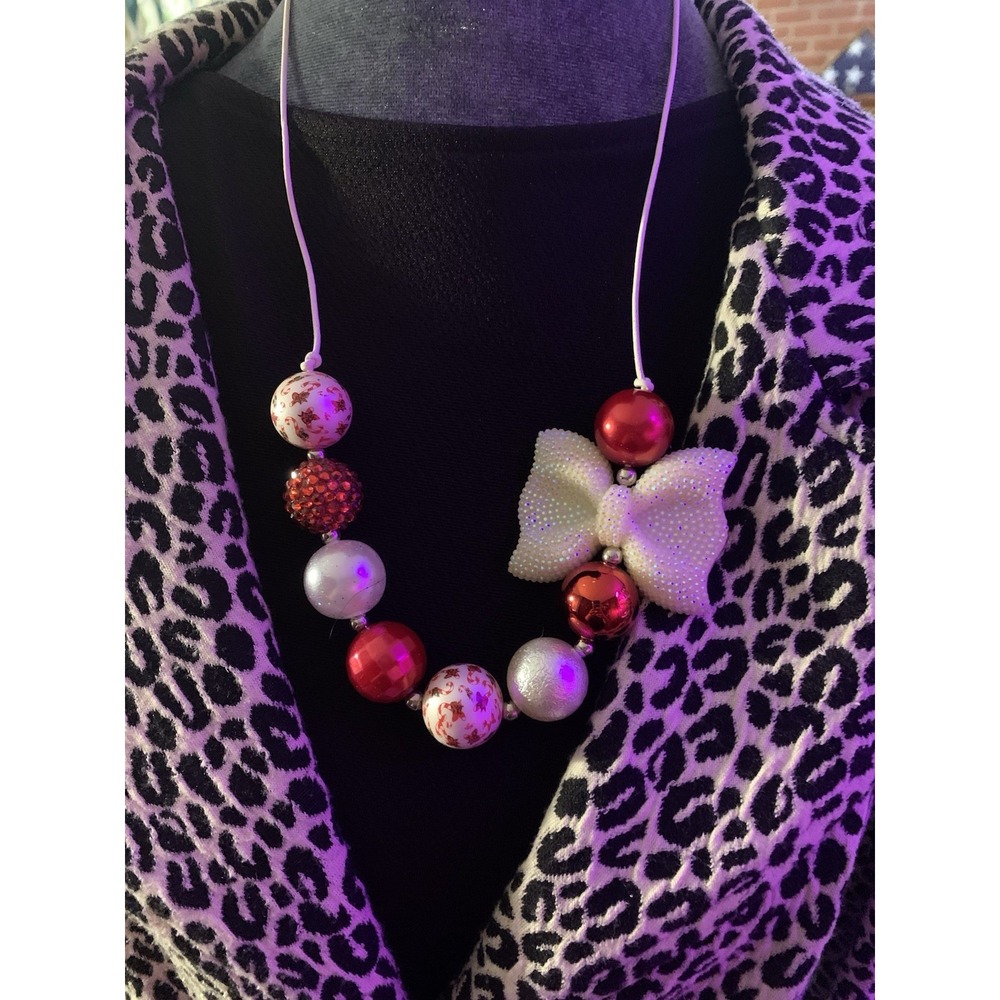 Bubblegum Bead Chunky Christmas Theme Necklace Holiday Party Favor Gift‎ New